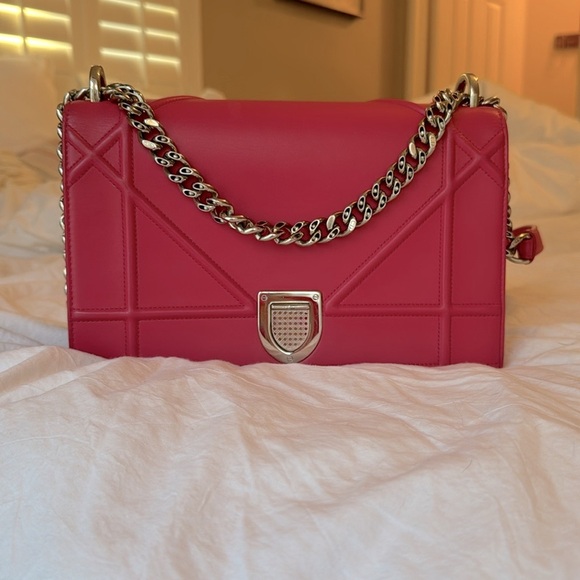Dior Handbags - DIOR diorama in hot pink w/silver hardware